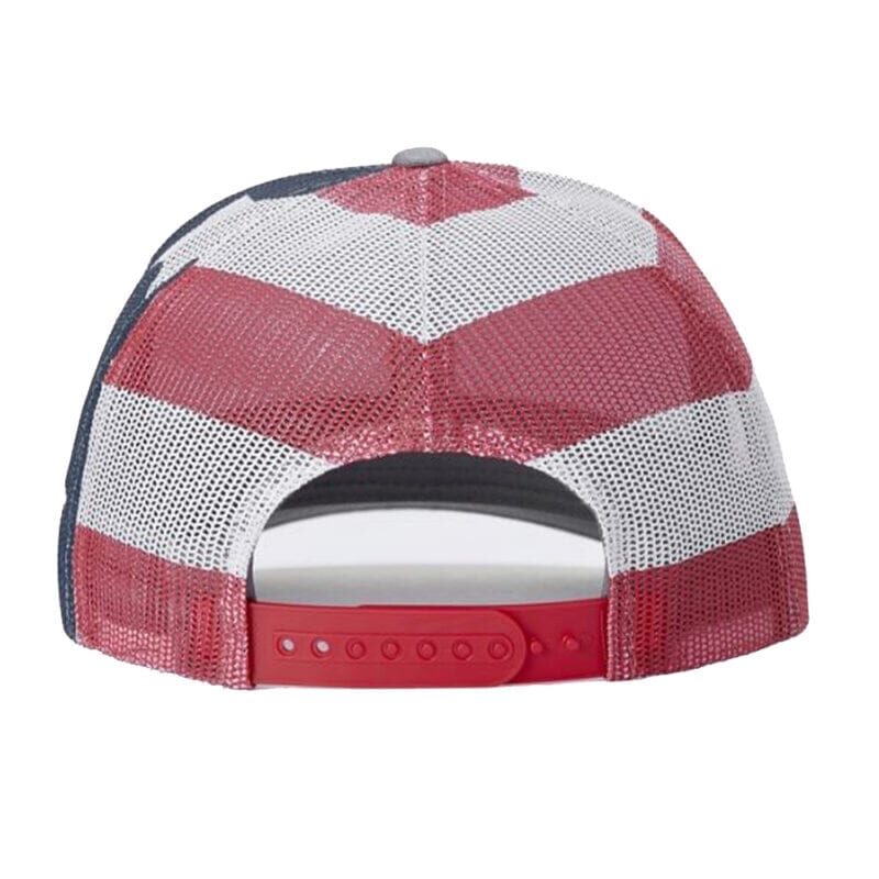 Richardson Printed Mesh Trucker Cap Baseball Hat 112PM Heather/ Star & Stripes 