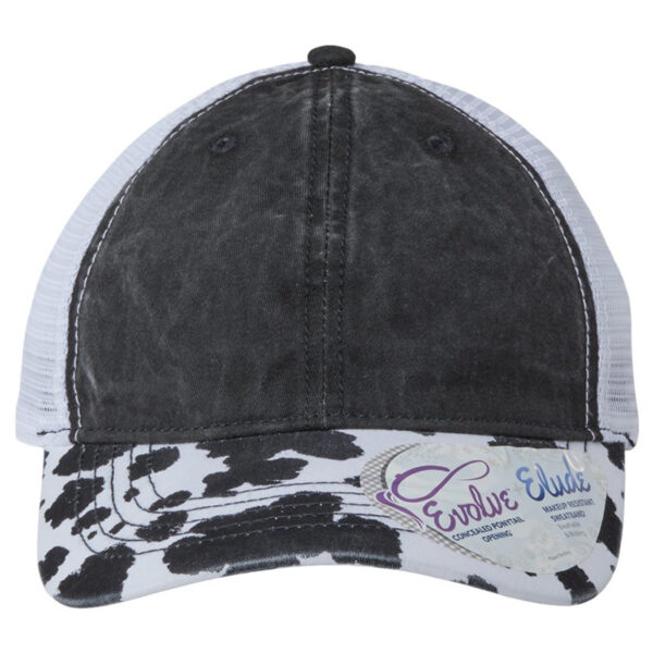 Infinity Her - Women's Animal Print Mesh - JANET - Black Cow White