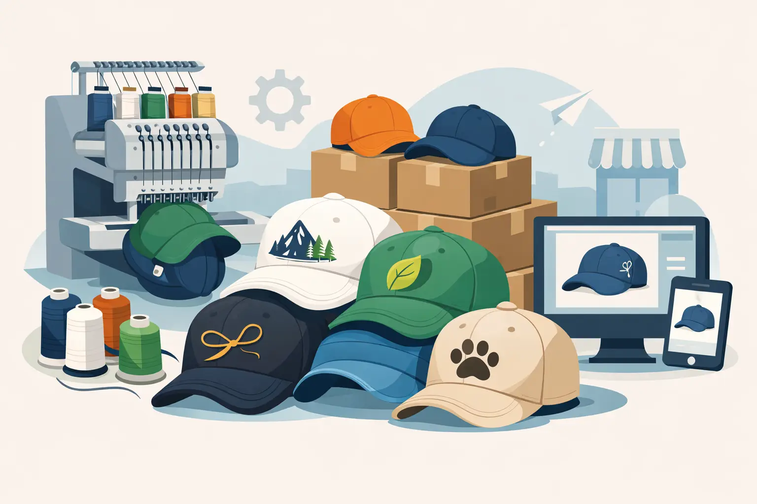 Bulk Embroidered Hats for Small Businesses