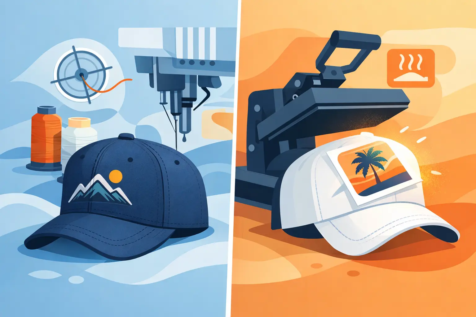 Embroidery vs Heat Transfer Hats