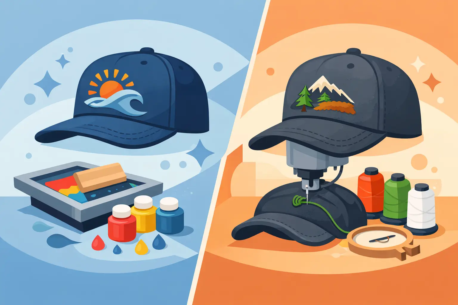 Screen Printed Hats vs Embroidered Hats